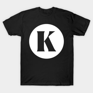 K (Letter Initial Monogram) T-Shirt